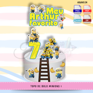 Topo de Bolo - Minions 1 | Arquivo Digital
