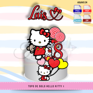 Topo de Bolo - Hello Kitty 1 | Arquivo Digital